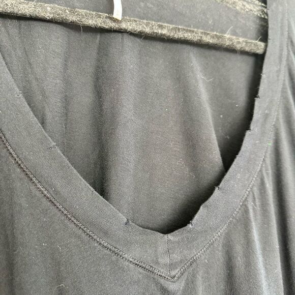 DONATE Free People Women’s Small Black Distressed Short Sleeve Tee - Picture 4 of 6